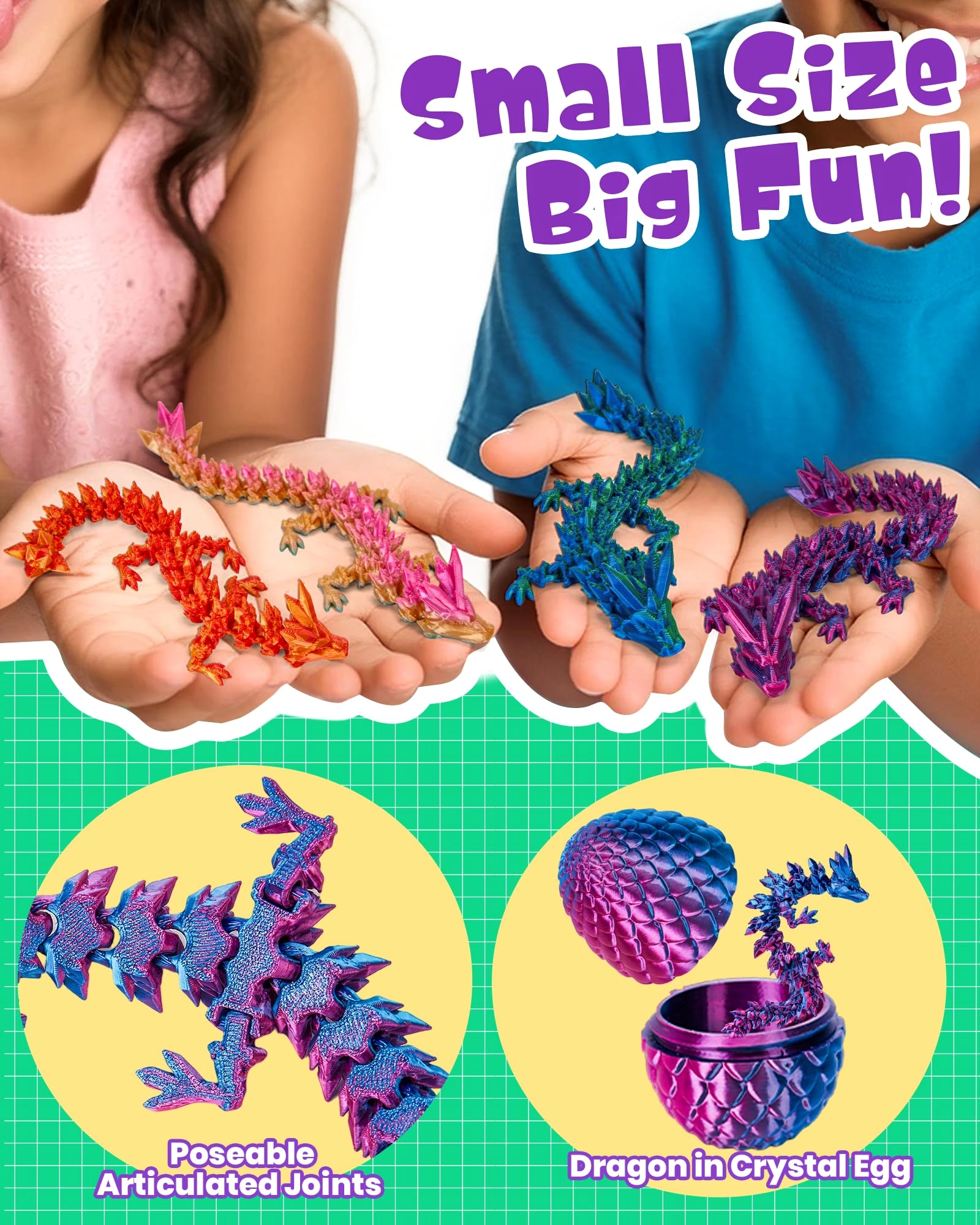 3D Printed Dragon - 4PCS Pack