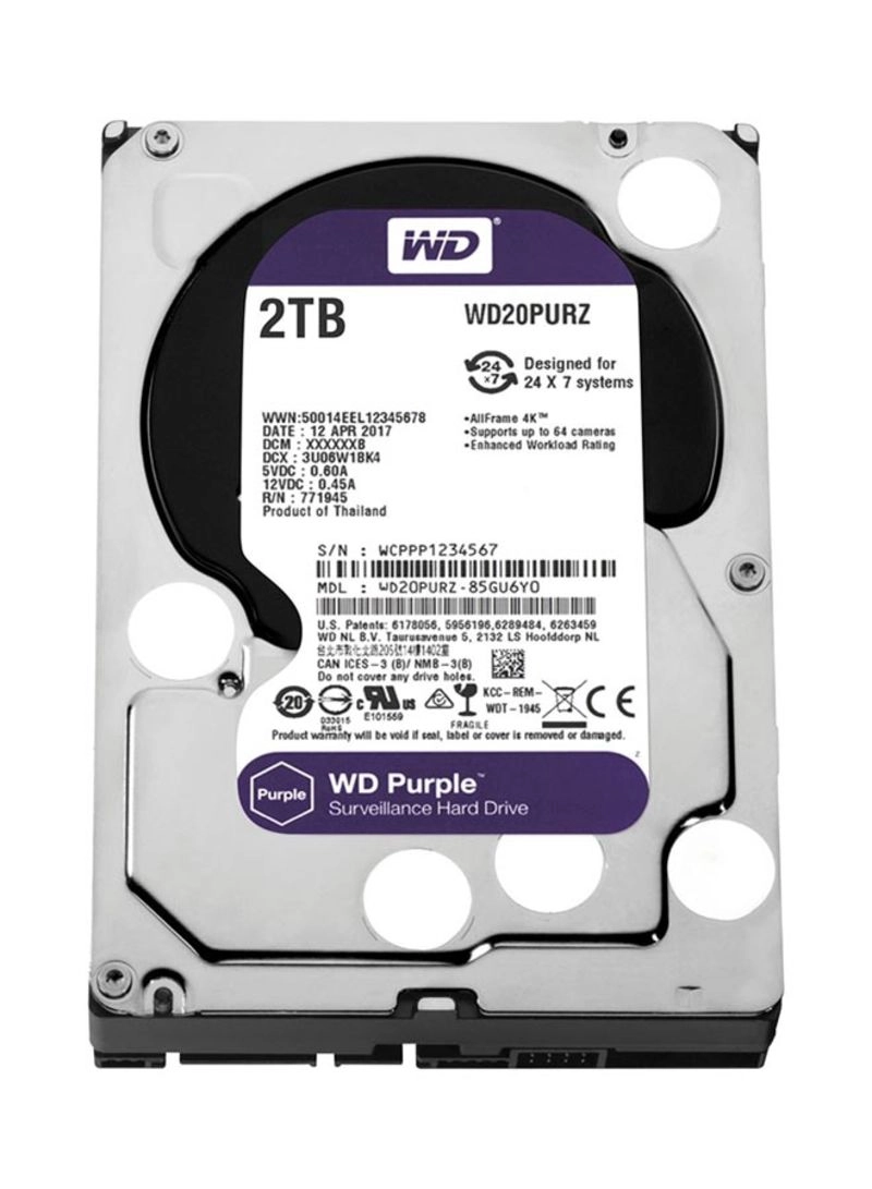 Purple 3.5" 64MB SATA 6Gb/s (WD20PURZ) - 2TB