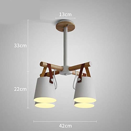 E27 Japanese Style Log Belt Chandelier - 4 head White