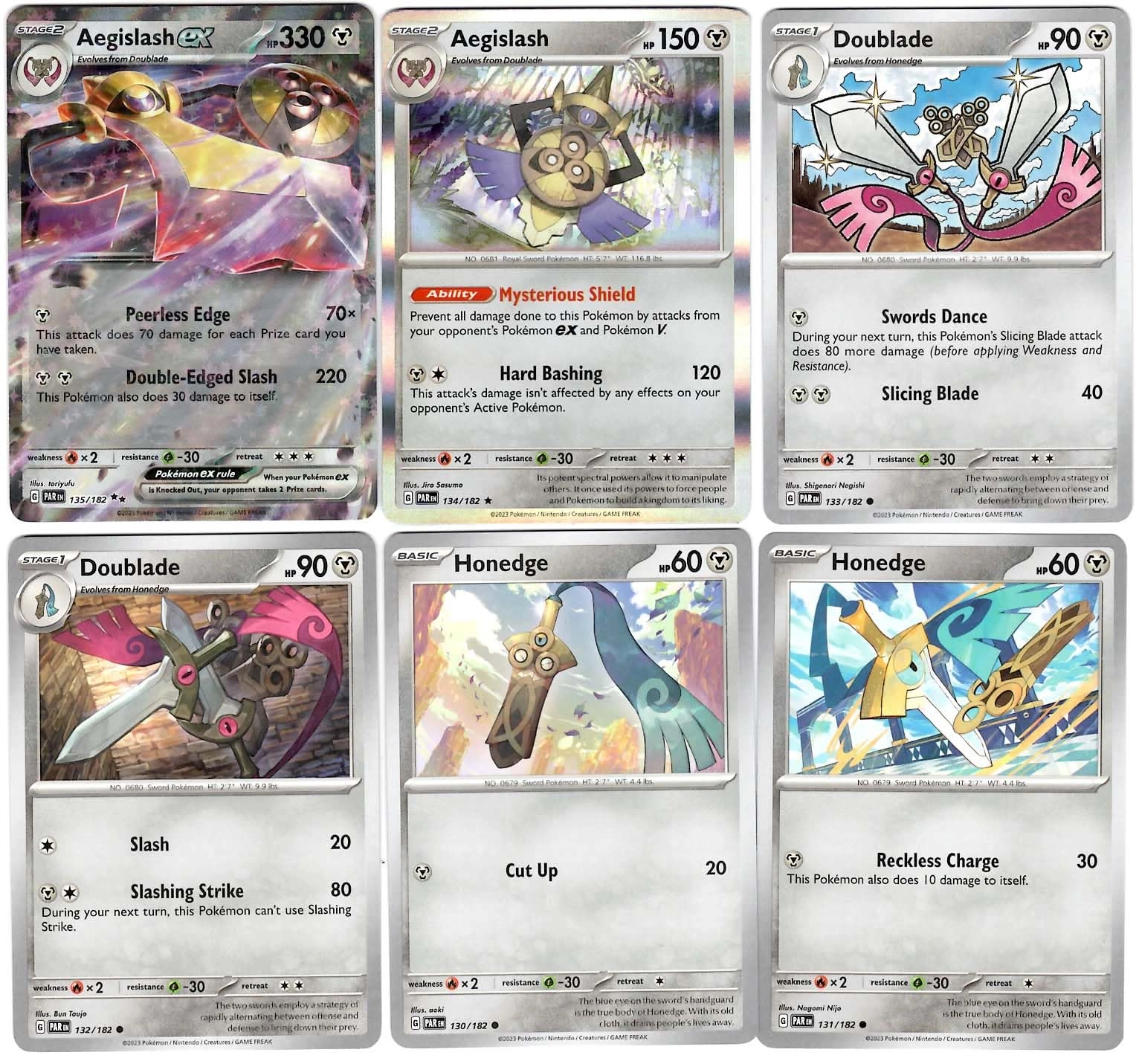 Pokémon Aegislash ex - 135/182 - Paradox Rift - Double Rare - 6pcs