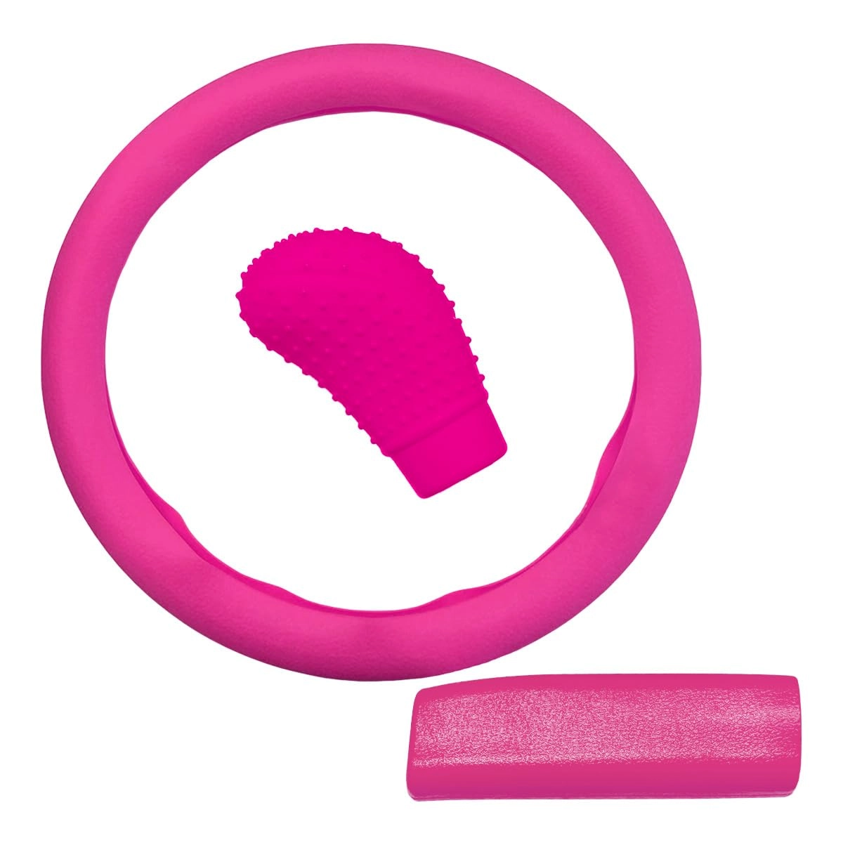 UHANBUT Steering Wheel Cover Set - 3PCS Rose Red Silicone