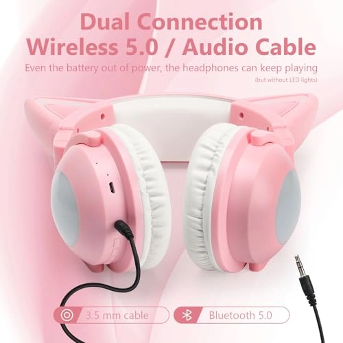 Cat Ear Bluetooth Headphones Wireless Headphone
