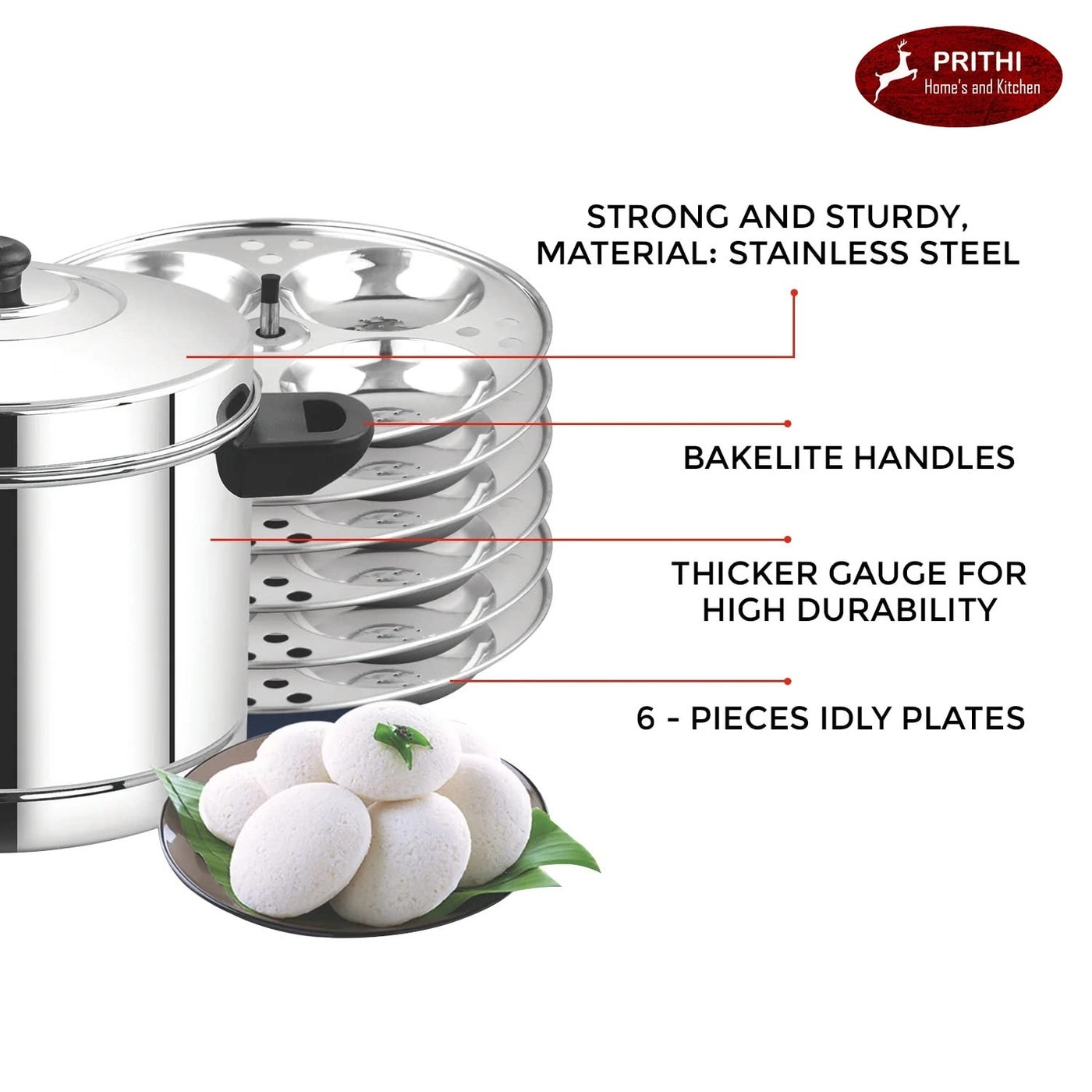 Idli Cooker - 6 Plate 24 Idlies