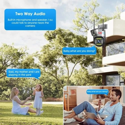 5+5 MP Dual Lens WiFi CCTV IP PTZ Camera