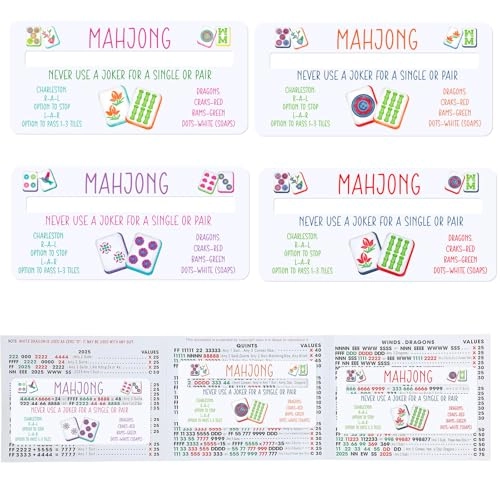 Faccito Mahjong Card Guide and Line Finder - 4 Pcs PVC
