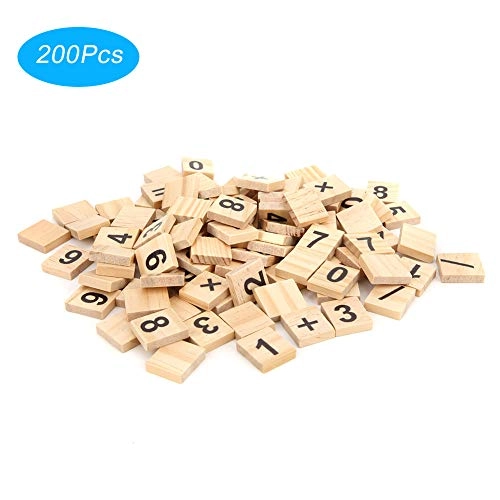 Wood Number Tiles - 18 months and up 200 pieces