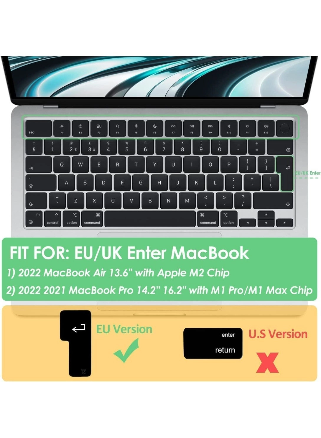Keyboard Cover - for MacBook Air 13.6 in M2 - Arabic