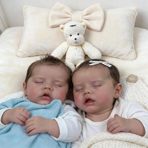 Reborn Baby Doll - 18 inch Silicone Boy and Girl Ages 3+ Bundle
