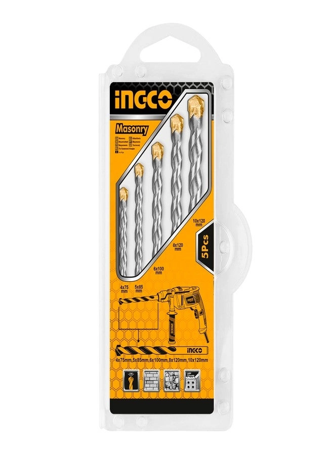 Masonry drill Bits Set - 5PCS 4X75ï¼Œ5X85ï¼Œ6X100ï¼Œ8X120ï¼Œ10X120