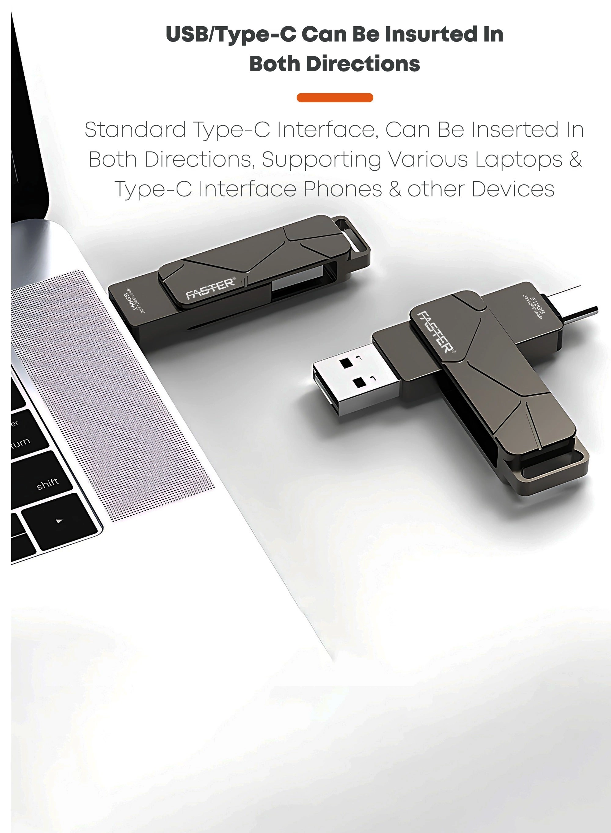 Dual OTG USB Type-C Flash Drive - USB 3.1 256GB