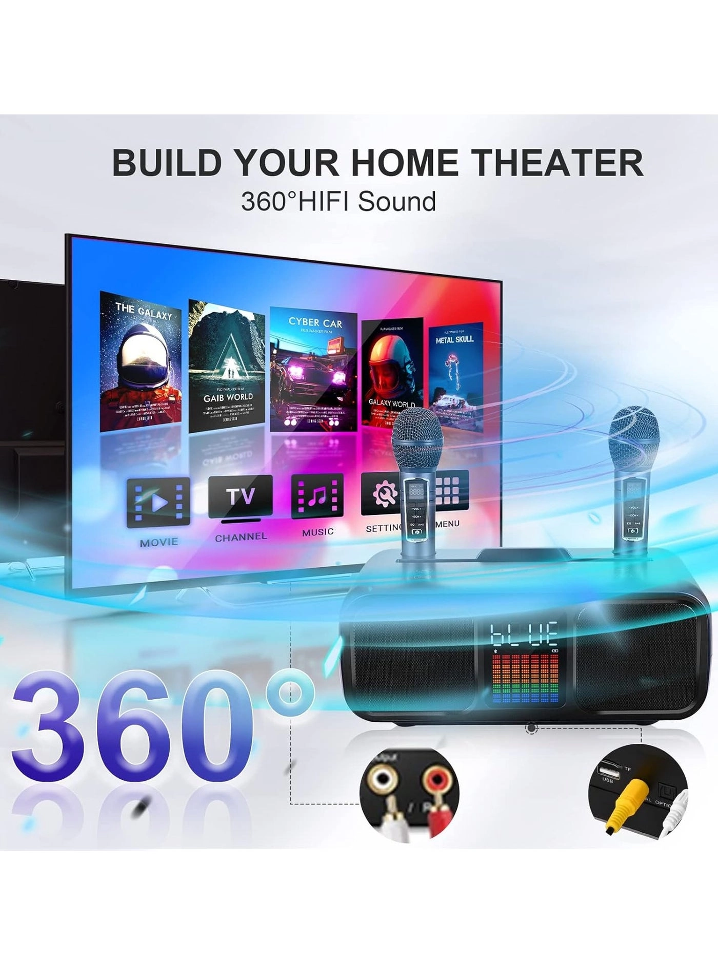 Karaoke Machine - Dual Wireless Microphones