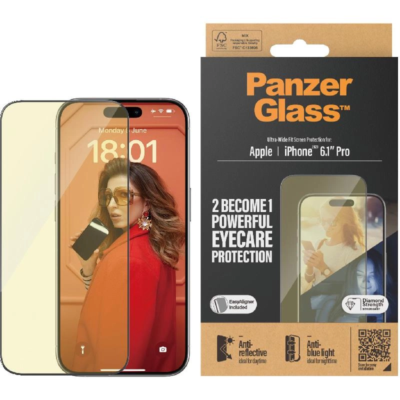 Ultra Wide Fit Clear Tempered Glass Screen Protector for iPhone 16 Plus