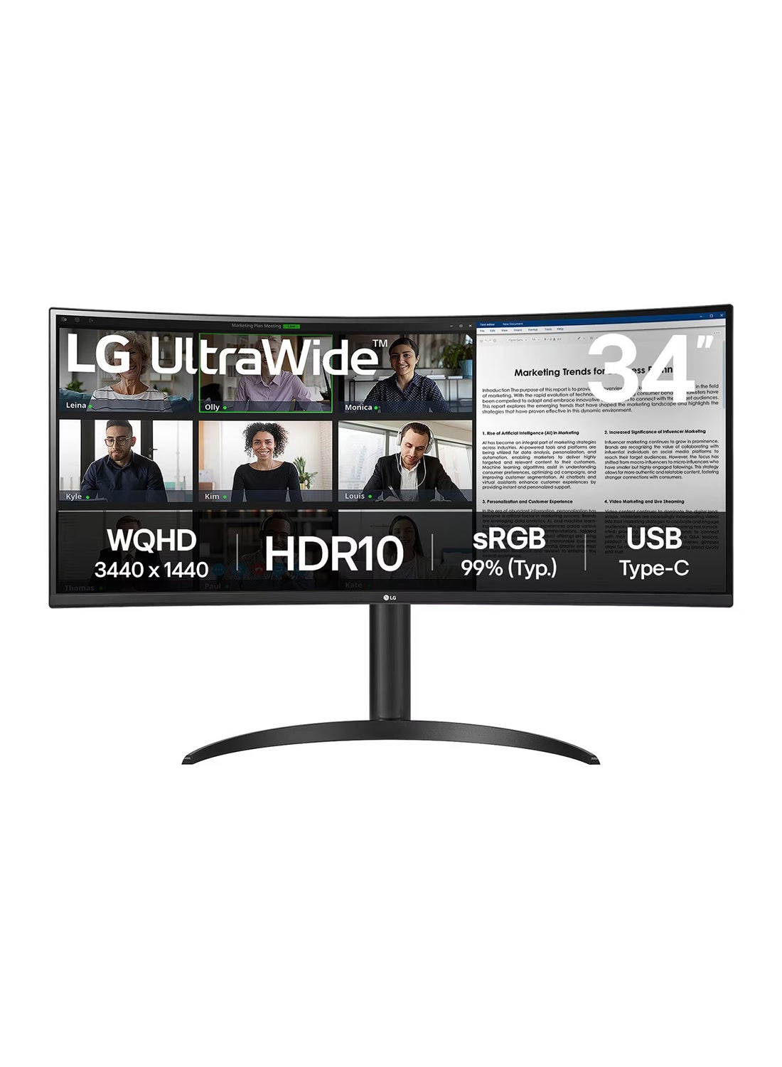 LG 34WR55QC-B - 34 Inches 3440 x 1440