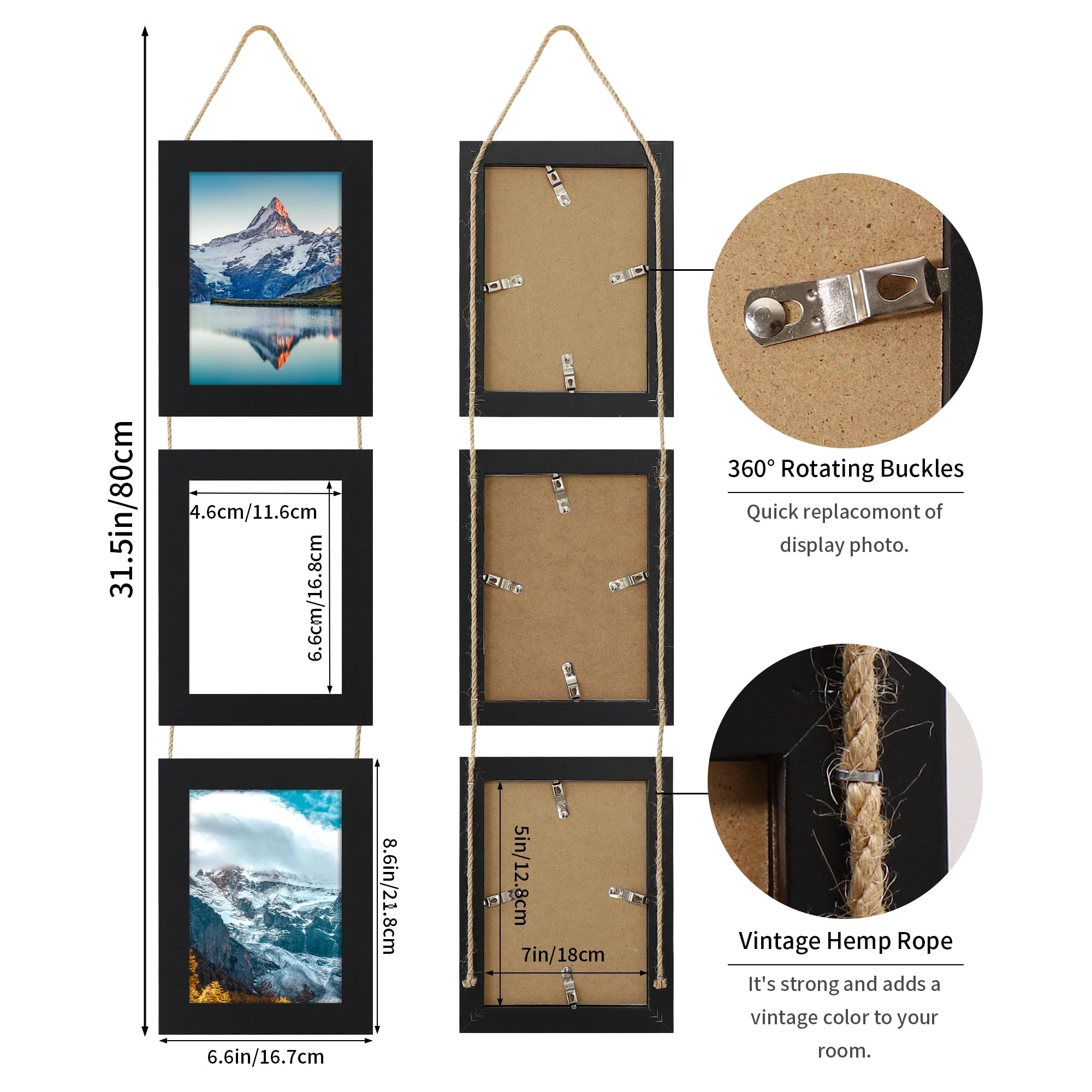 Collage Picture Frames - 5x5 in 3 Opening