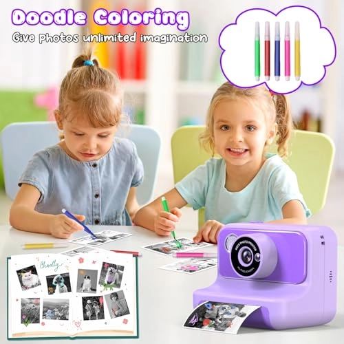 H3 - Kids Instant Print Camera Purple