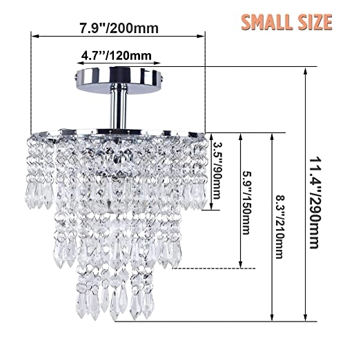 Crystal Chandelier - D7.9 inches x H11.4 inches Chrome