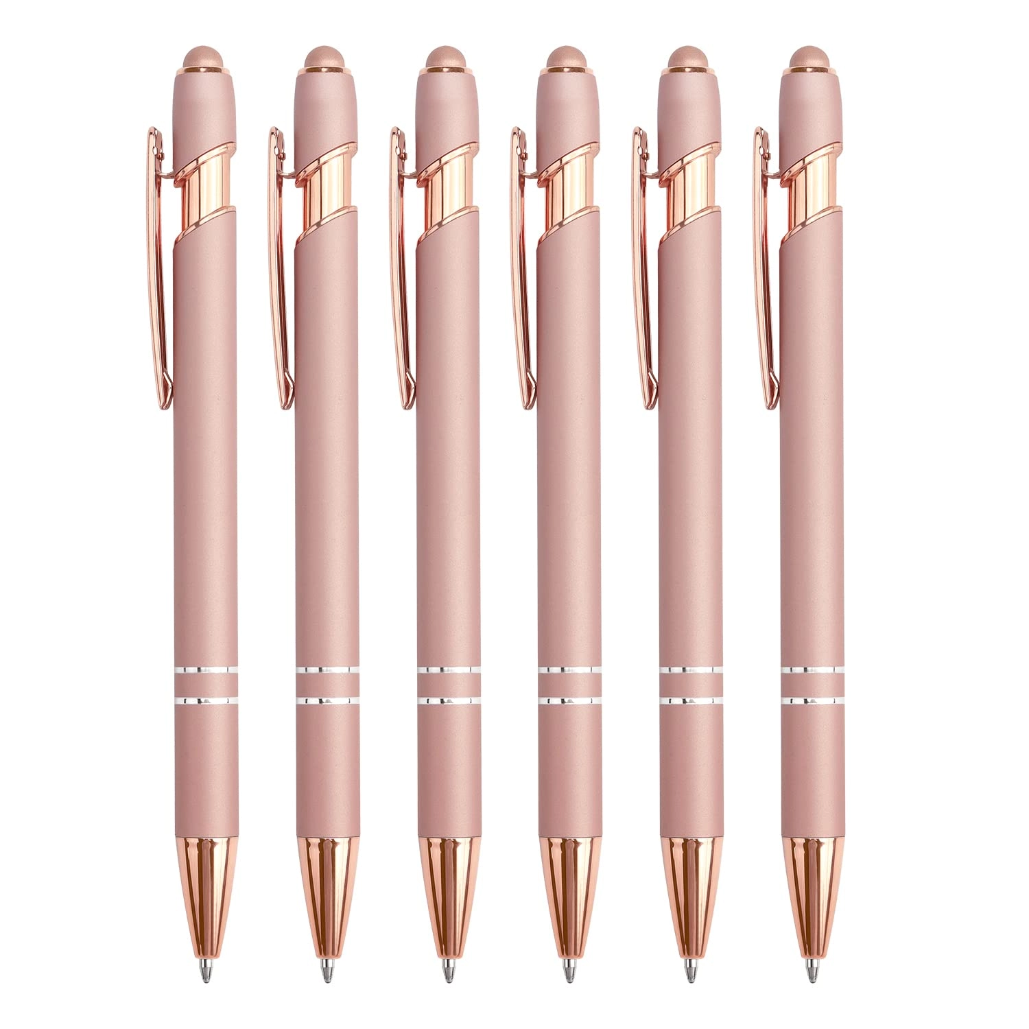 bribobo Ballpoint Pen 2-in-1 Stylus - 6 Pack 1.0 mm Black Ink