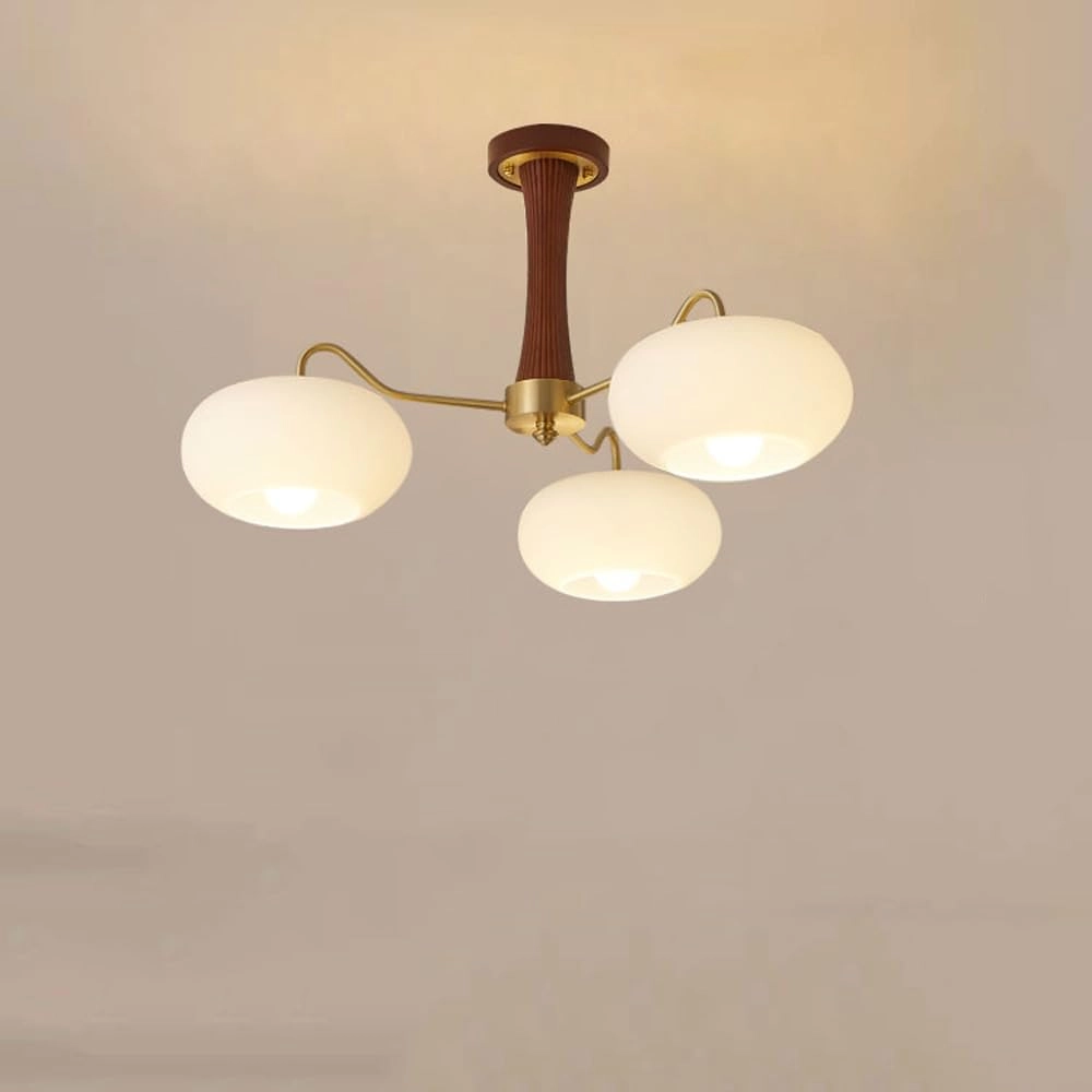 SIYANE Mid Century Modern Milk Glass Chandelier - Dimmable