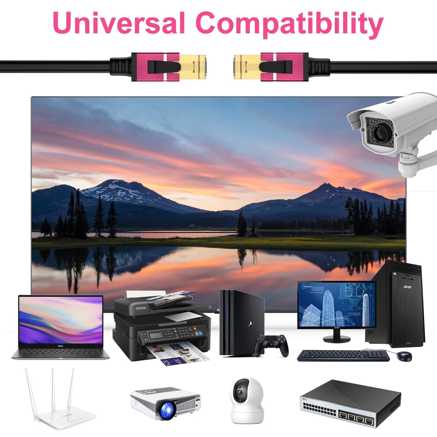 Cat8 Outdoor Ethernet Cable - 300FT