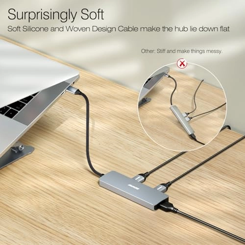 5in1 USB C Hub - 4K HDMI 3 USB-A 100W Power Delivery