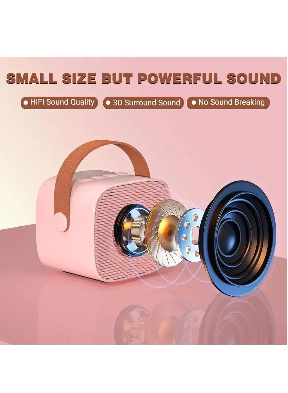 Portable Karaoke Speaker + Wireless Microphone - 2 6 W