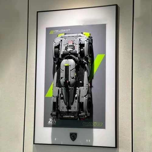 Display Wall Mount for LEGO 42156 Peugeoot Hybrrid Hyperccar Model - acrylic 2mm/3mm thickness