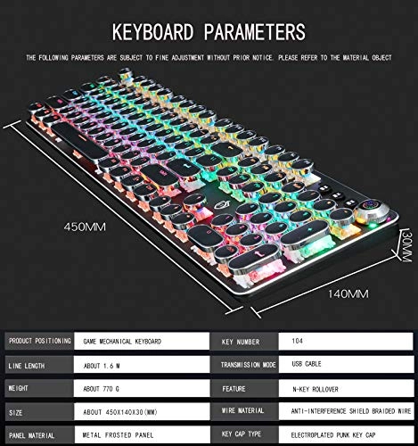 Retro Typewriter Mechanical Gaming Keyboard - Wired