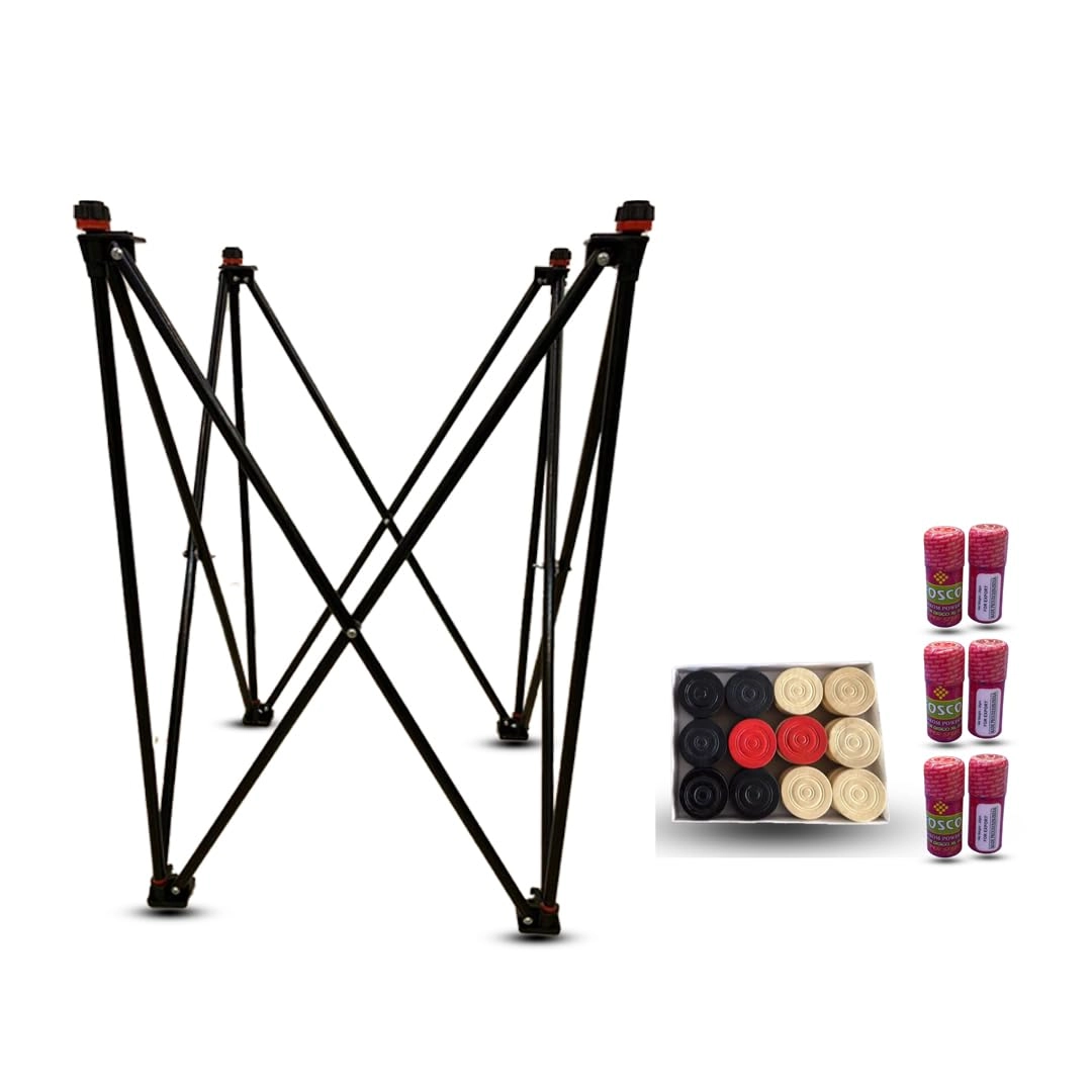 SF sports Carrom Board - Large Foldable Floor Stand Coins & Powder