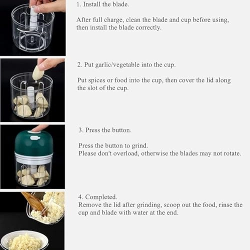 Mini electric garlic chopper - 250ml USB Charging