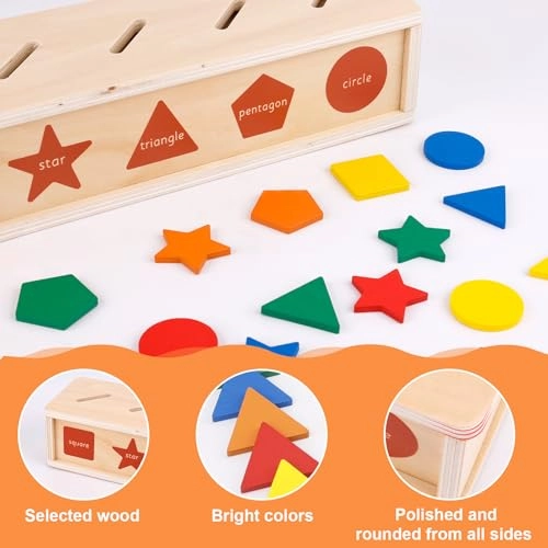 Ghazal Wooden Color Shape Sorting Box - 36 months - 3 years 25 pieces