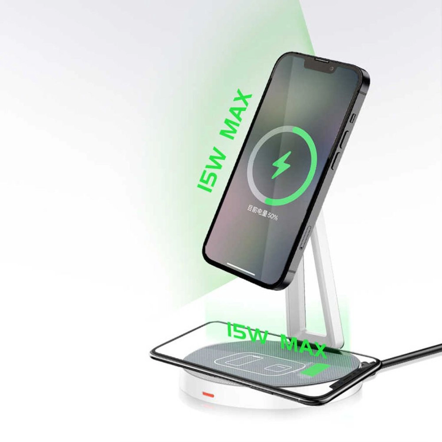 2 in 1 Wireless Charging Station - Android, Apple and AirPods