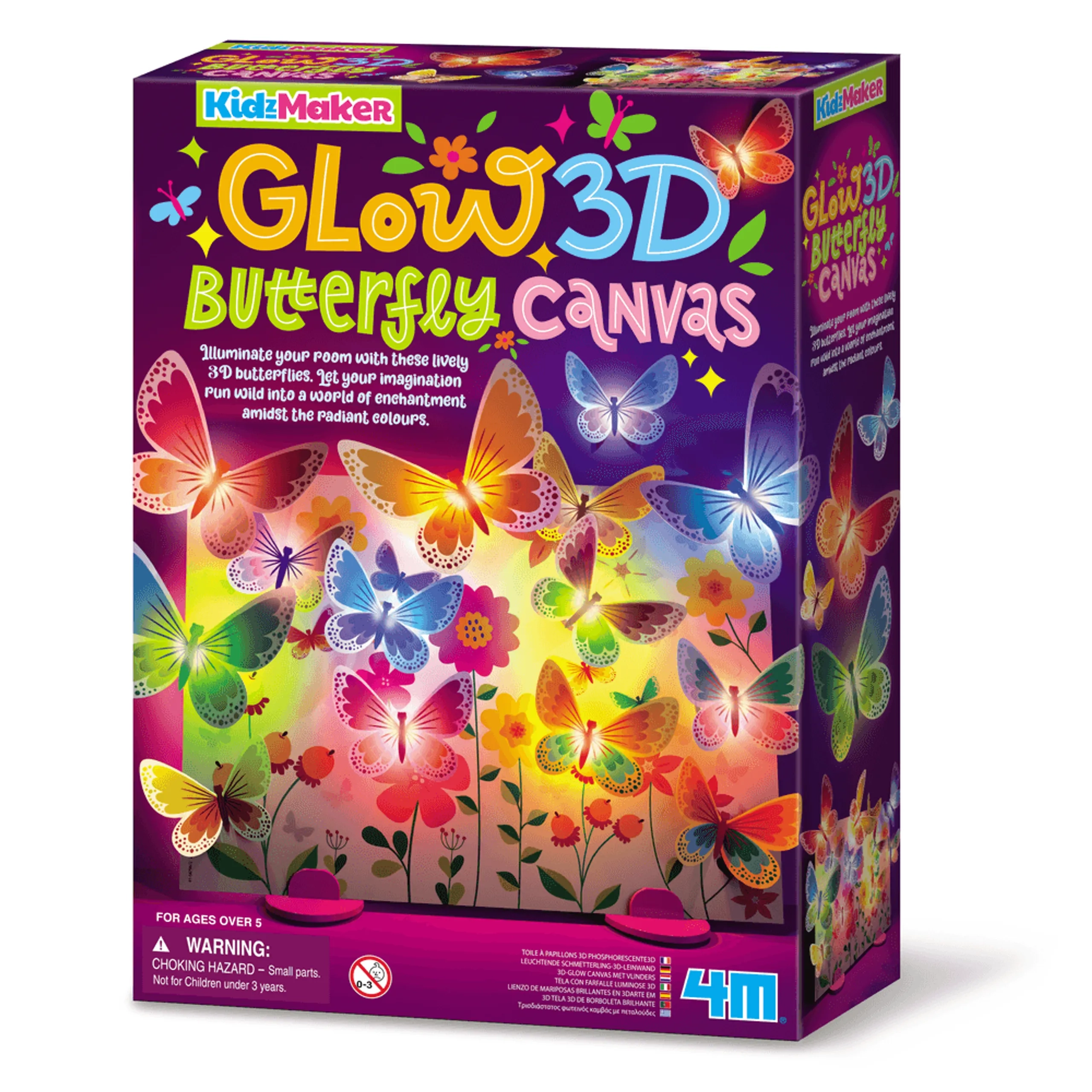 4M KidzMaker 3D Glow Butterfly Canvas Craft Kit