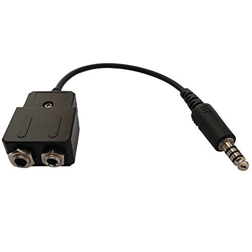 General Aviation to Helicopter Headset Adapter - Twin Plugs to U174U