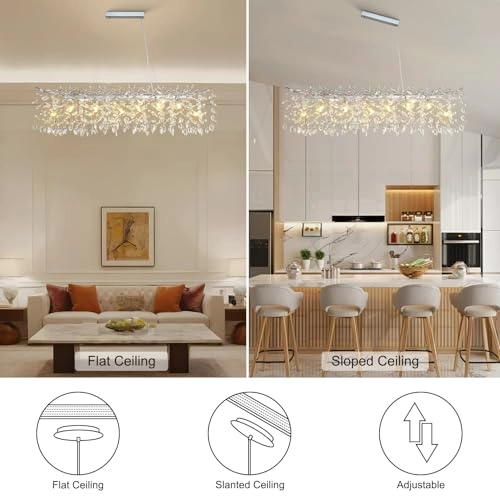 Modern Crystal Chandelier - 3000 Kelvin Dimmable