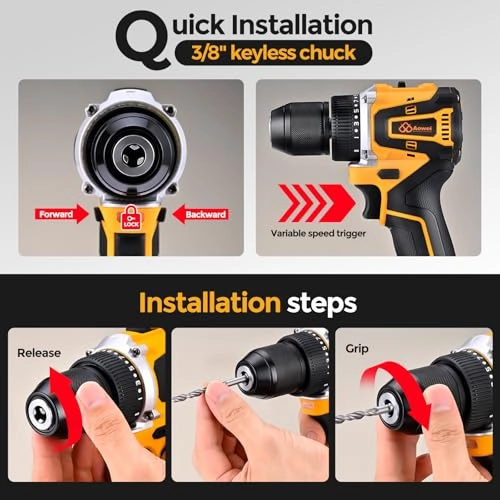 Brushless Motor Tool Kit Set - 2000 Milliamp Hours 21 Volts