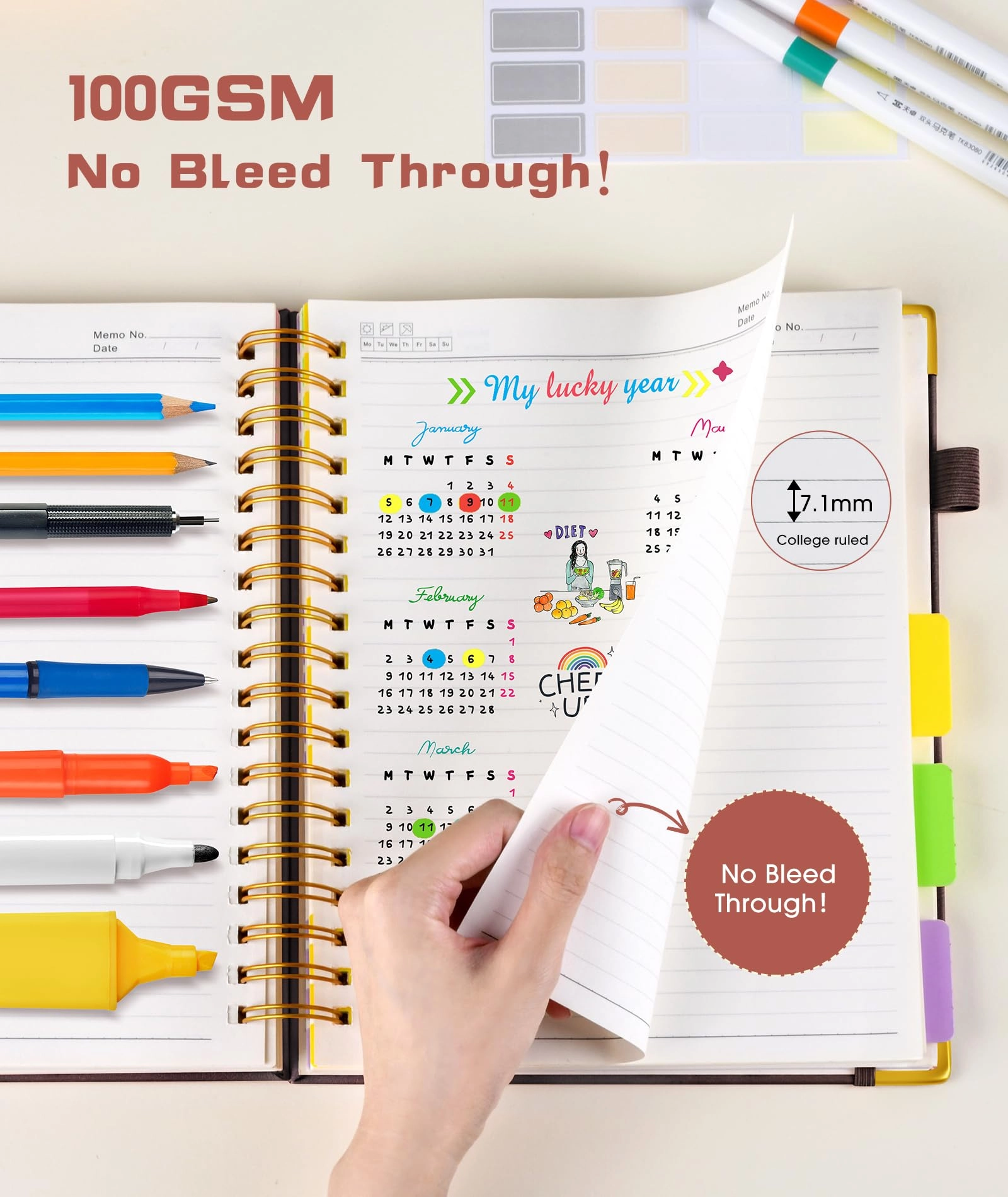 Spiral Notebook Large Hardcover - Lined 150 Sheets