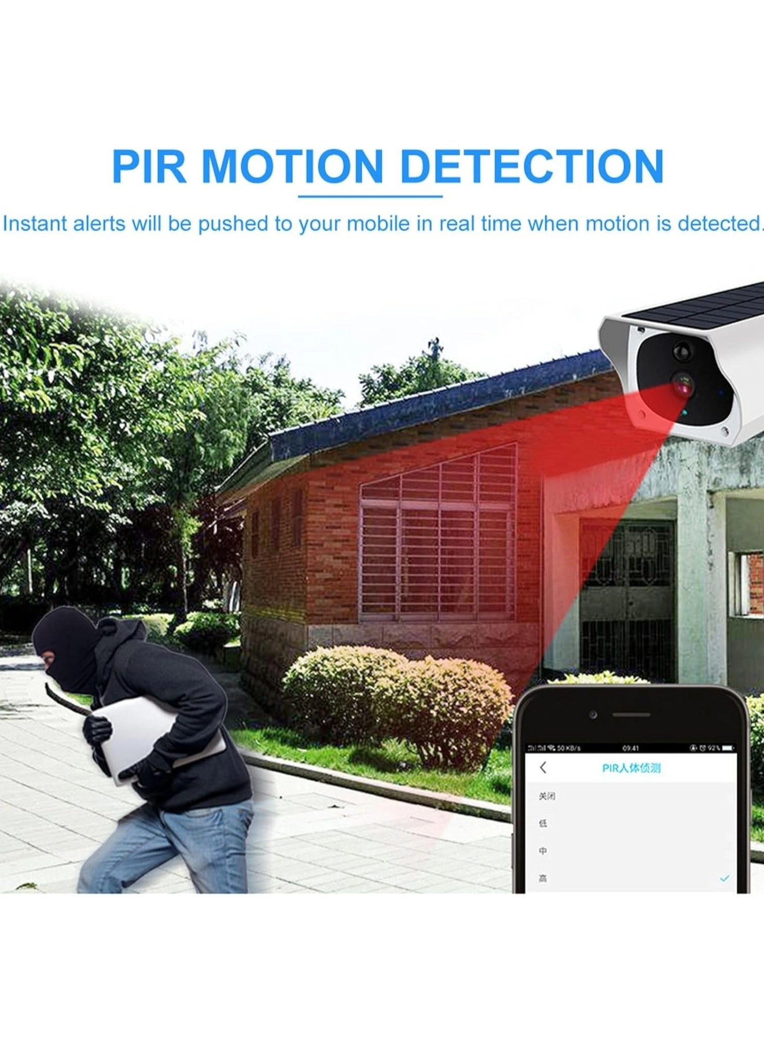 Solar Outdoor Security Camera 1080P