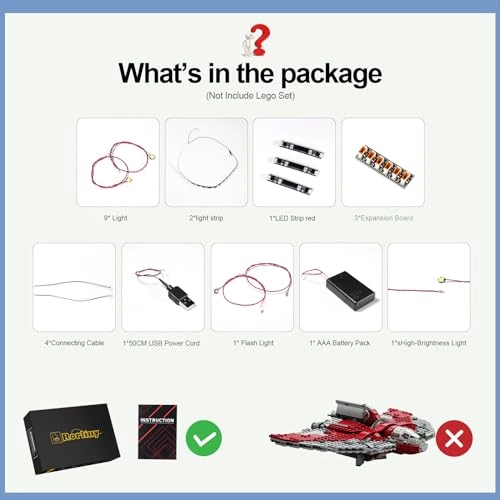 Star Wars Ahsoka Tano's T-6 Jedi Shuttle 75362 LED Lighting Kit