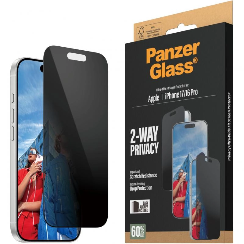 Ultra Wide Fit Clear Tempered Glass Screen Protector for iPhone 16 Plus