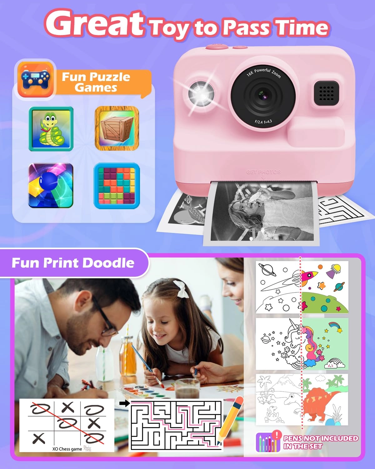 Instant Print Camera - 2.4" 1080P