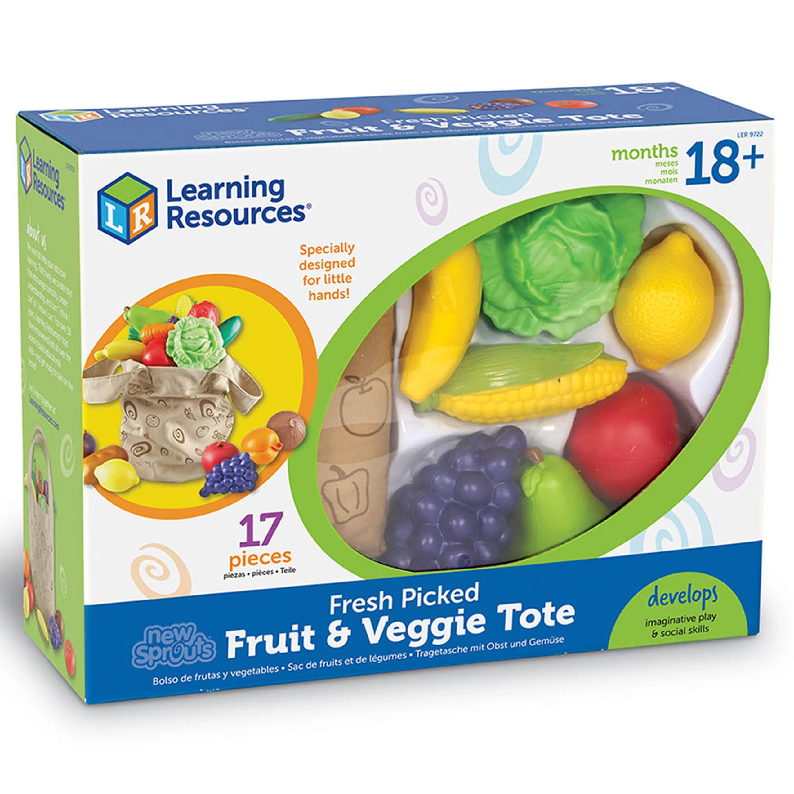 Fresh Picked Fruit & Veggie Tote - Suitable for 18 months and above 17 pieces