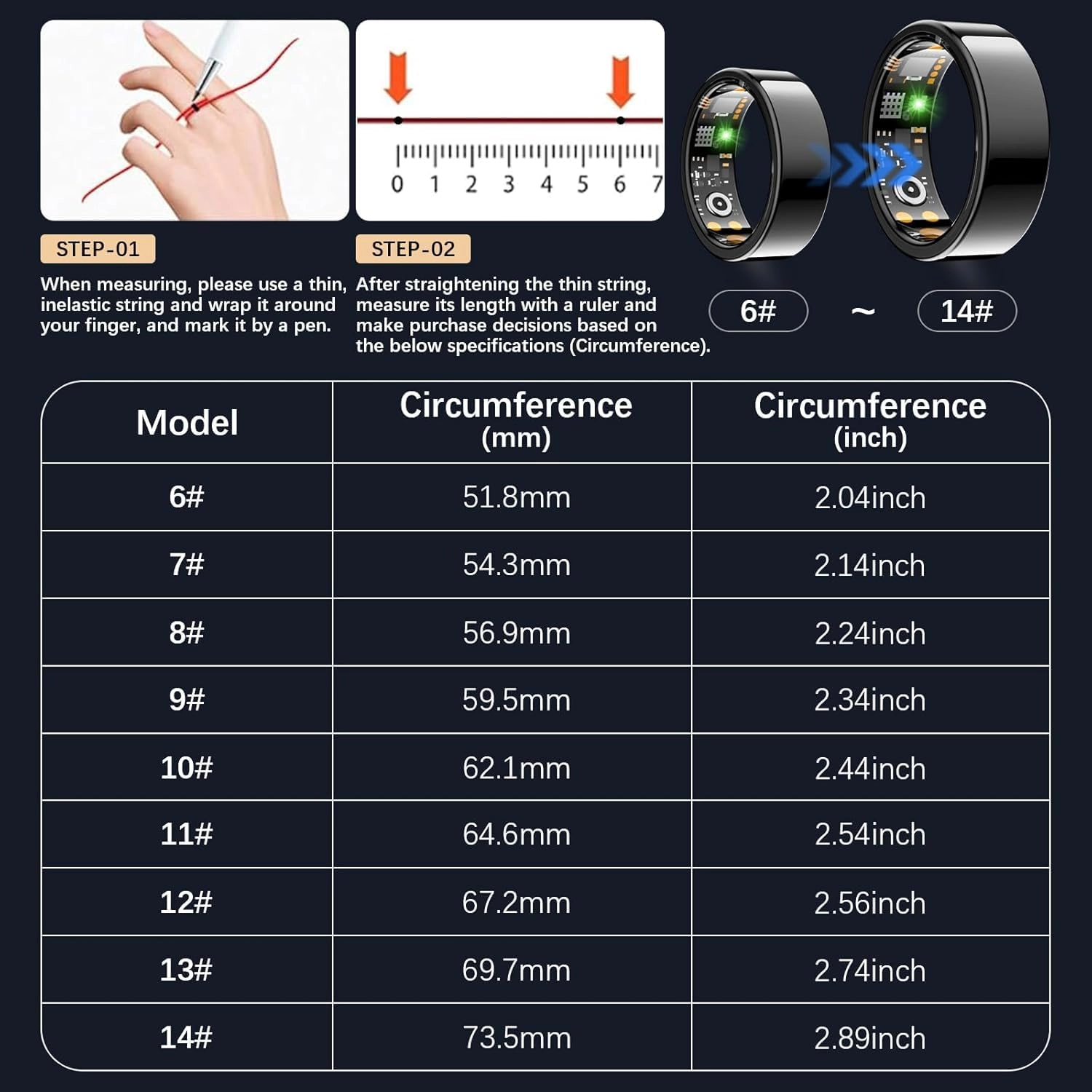 Smart Ring - IP68 Silver