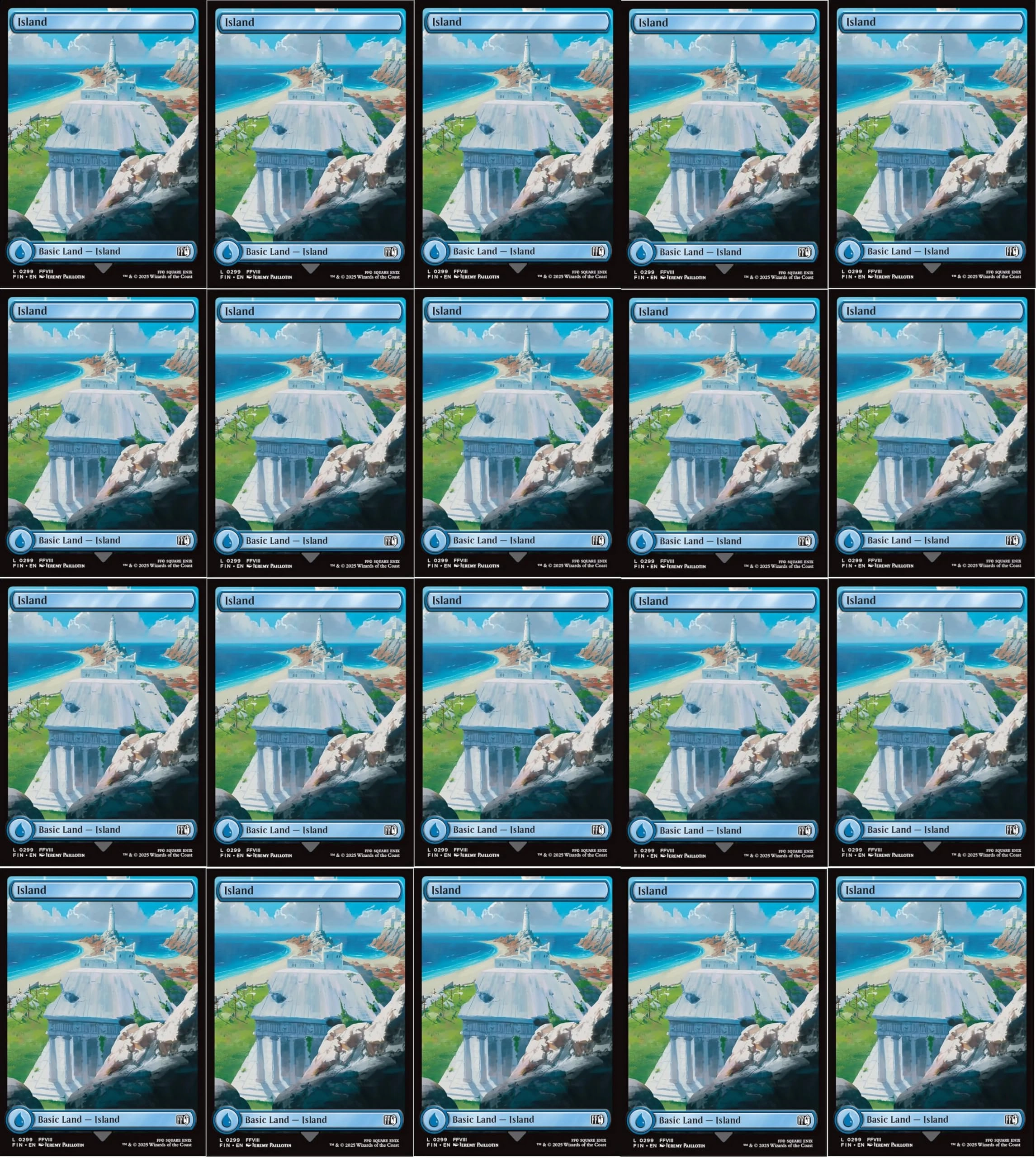 MTG Decks & More Final Fantasy Full Art Island #299 - 20pcs