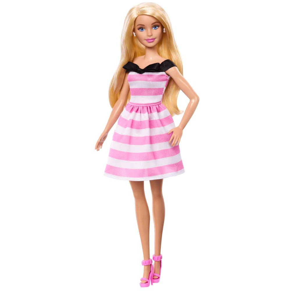 Barbie 65th Anniversary Doll - Pink and White Dress Ages 3+