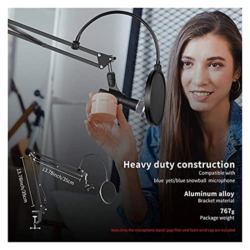 Mic Stand + Mic Clip Holder + Table Mounting Clamp + Pop Filter