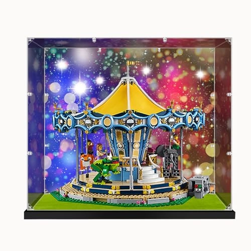 Acrylic Display Case for LEGO 10257 Carousel - 42*40*34cm 2MM/3MM With Background