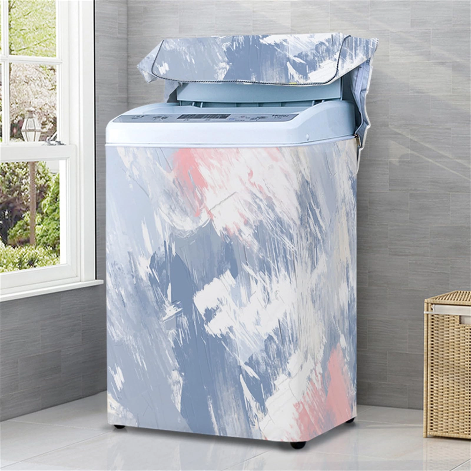 Odot Top Load Washing Machine Cover - S 3-4.8kg Oil On Canvas Effect 1