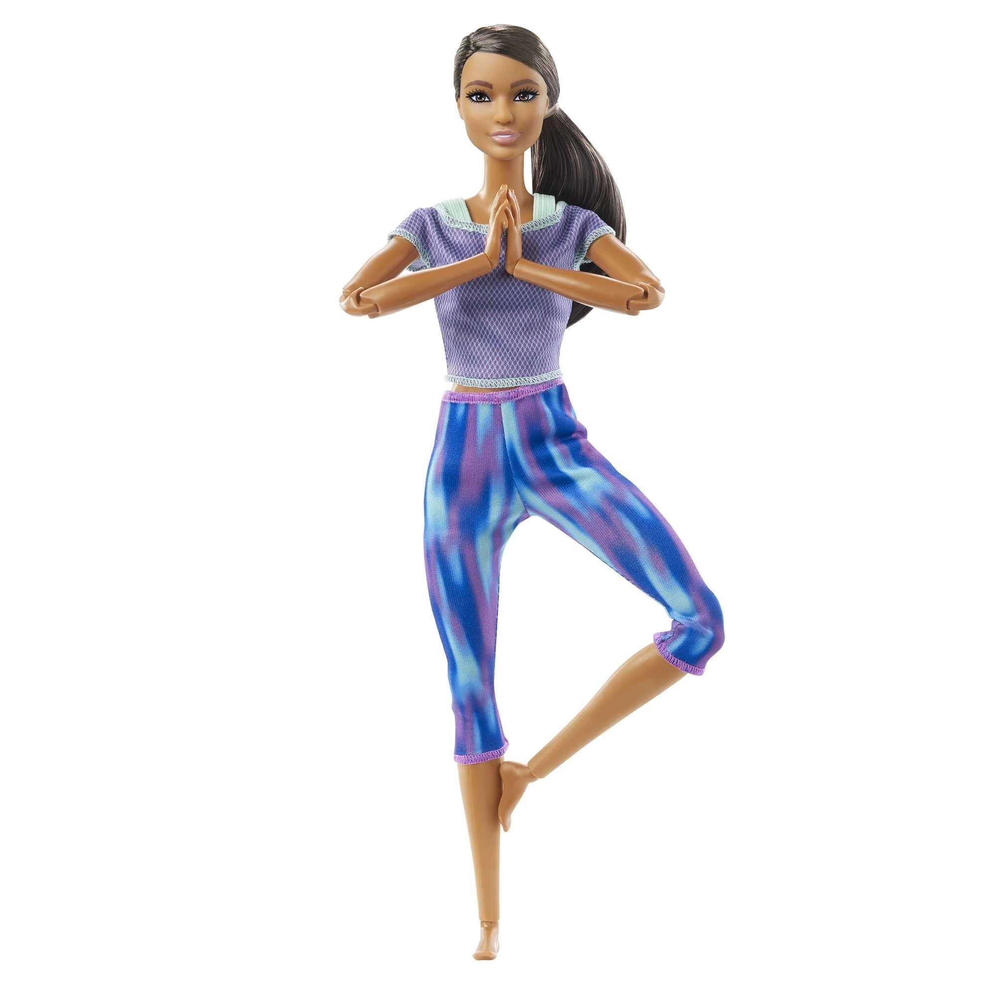Barbie Made to Move Doll - 22 Flexible Joints Curly Brunette Ponytail Athleisure-wear Ages 3+