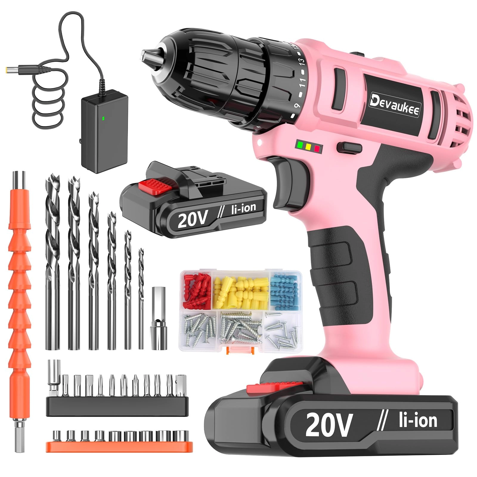 Devaukee Cordless Drill Driver Kit - 20V