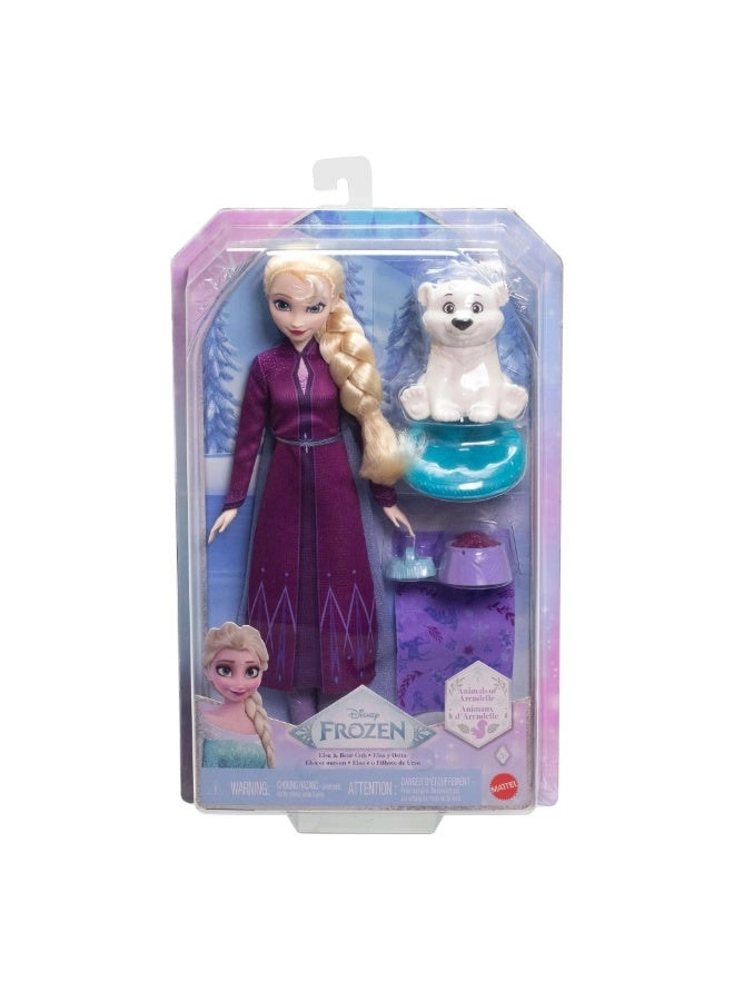 Mattel Elsa & Baby Bear Fashion Dolls - Posable Removable fashion four accessories